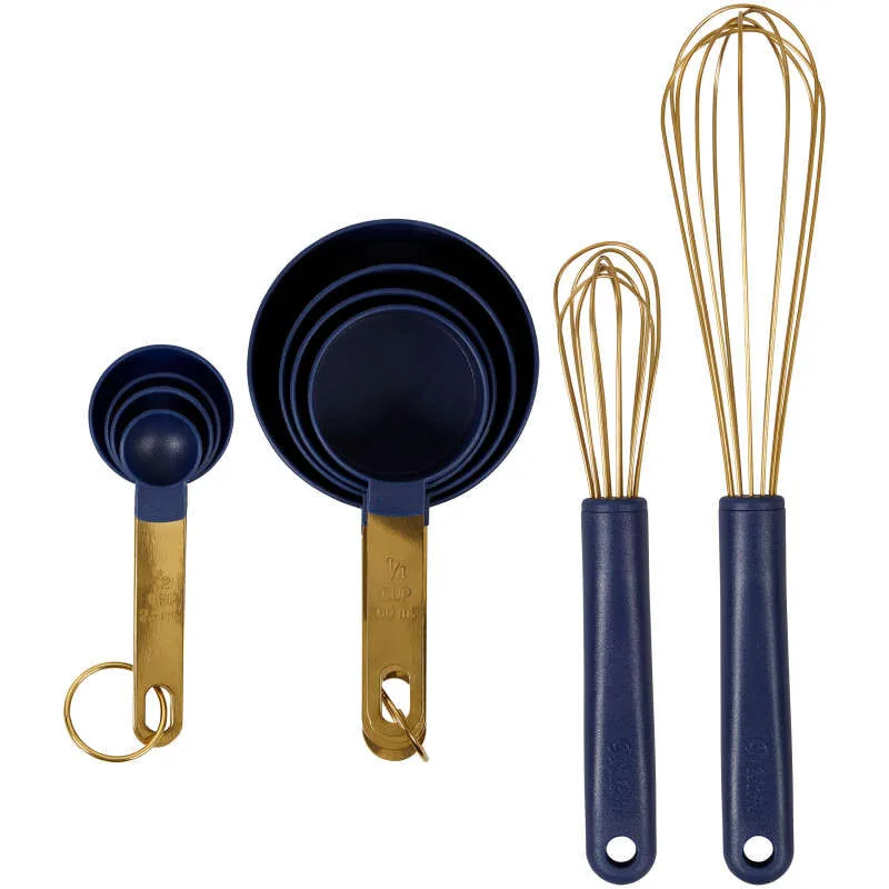 wilton Navy Blue & Gold Mix & Measure 10pc Set