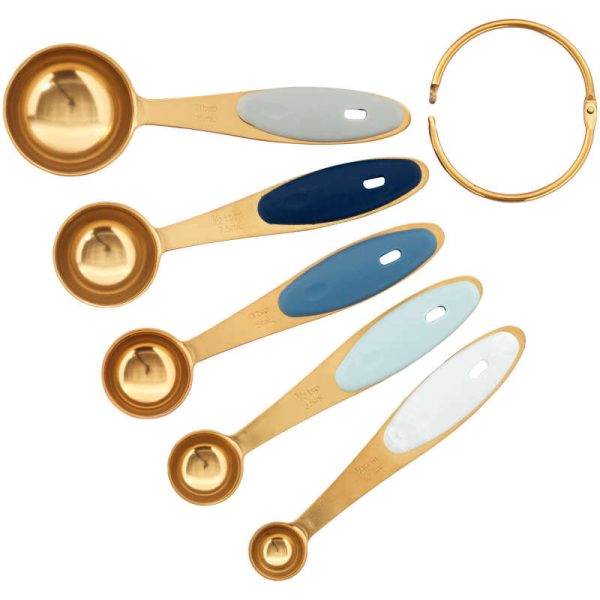 wilton Gold & Navy Measuring Spoons 5pc
