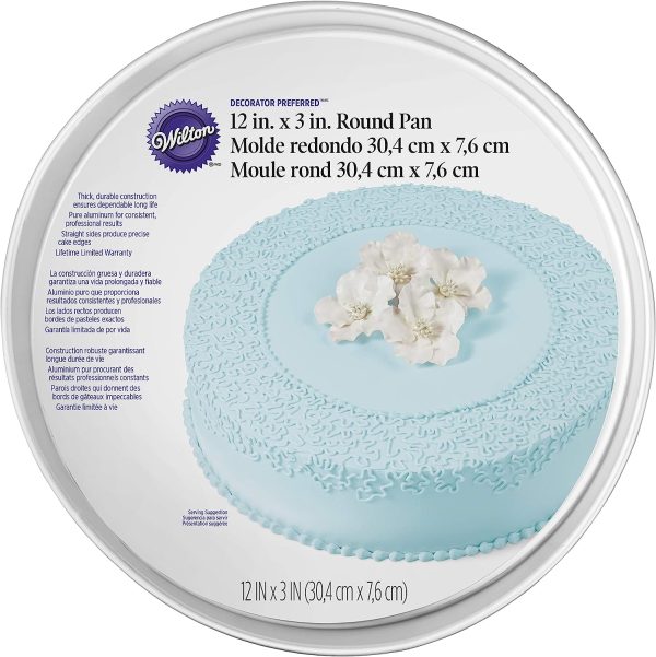 wilton 12x3 Round Tall Cake Pan Aluminum