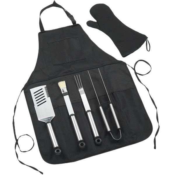 Picnic at Ascot BBQ-Chef's Barbeque Apron & Tools - 4pc, Mitt & Apron