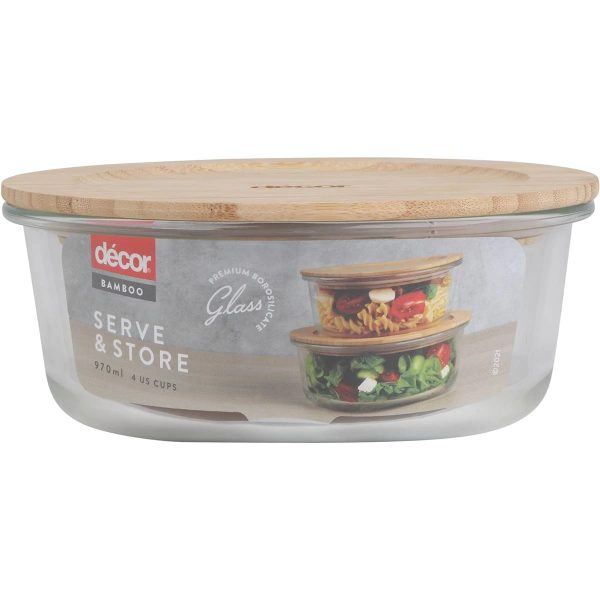 Decor Bamboo Serve & Store Round 970ml