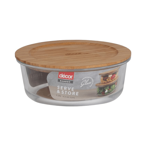 Decor Bamboo Serve & Store Round 1.3L
