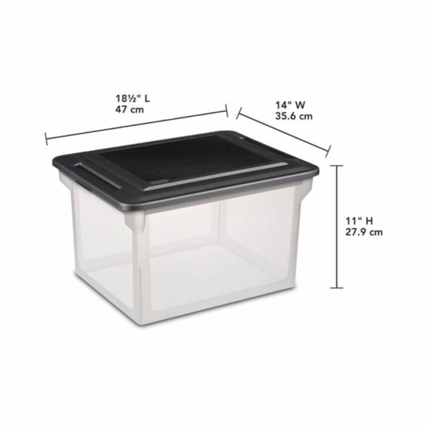 STLT FILE BOX CLEAR WITH BLK COVER