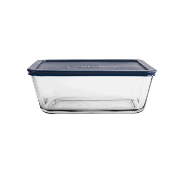 Anchor Hocking 3/4 Cup Food Storage Rec W/Navy Lid