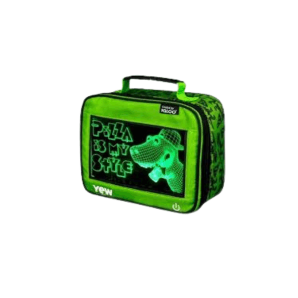 YEW Lunch Box Pop Lights Boys Green Dinosaur