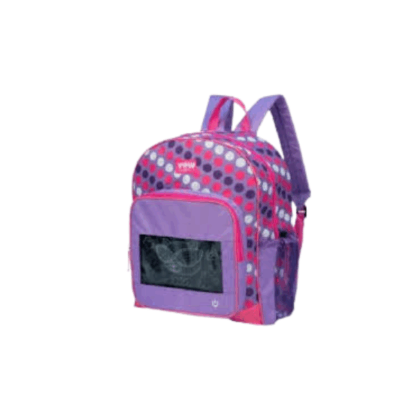 YEW Youth Back Pack Pop Lights Cat Purple Pink Dot
