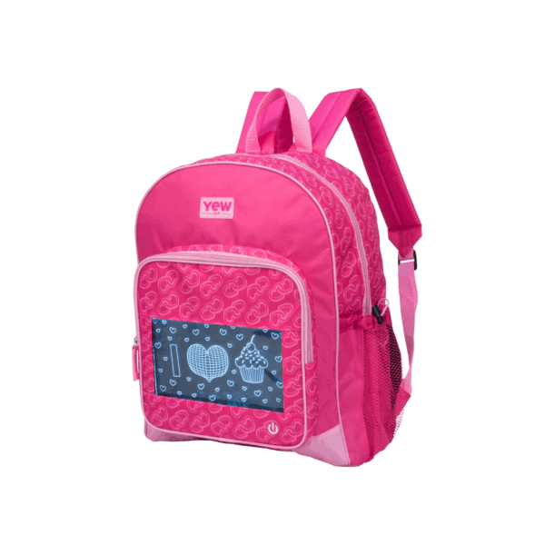 YEW Youth Back Pack Pop Lights Heart Cupcake Pink