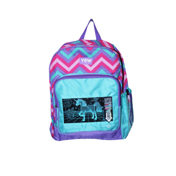 YEW Youth Back Pack Pop Lights Unicorn Pink Mint