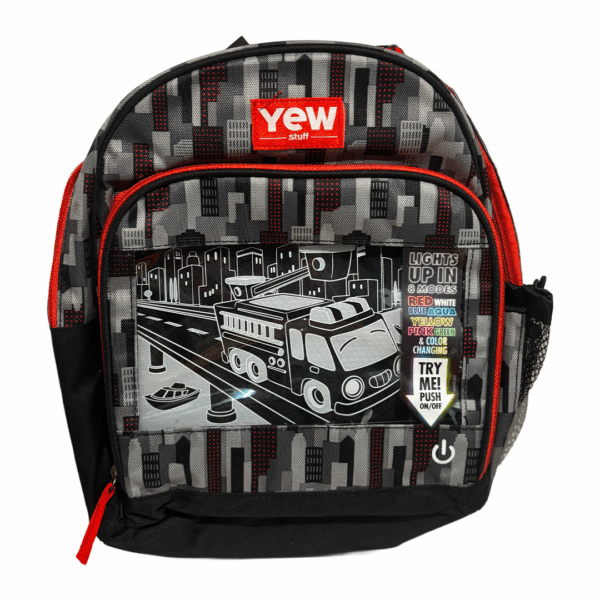YEW PRESCHOOL BACKPACK POP LIGHTS GRYRED FIR